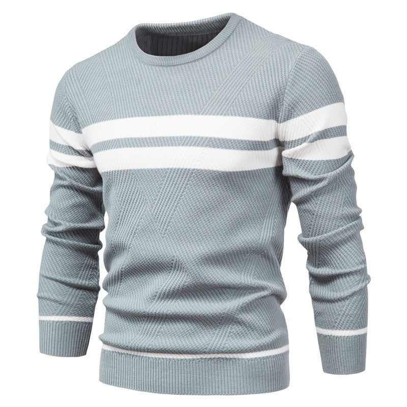Soft Classic Men's Striped Sweater - Crew Neck, Knit Casual - Tophatter Daily Deals