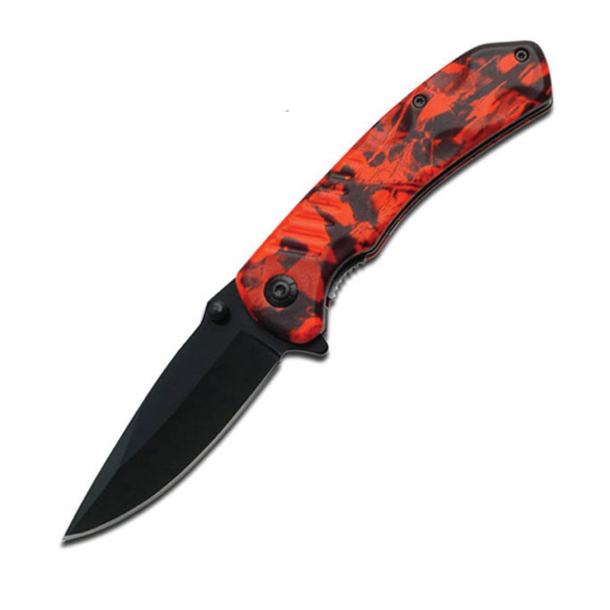 Everyday 8" Tactical Rescue Knife Red Camouflage Knife - Tophatter Daily Deals