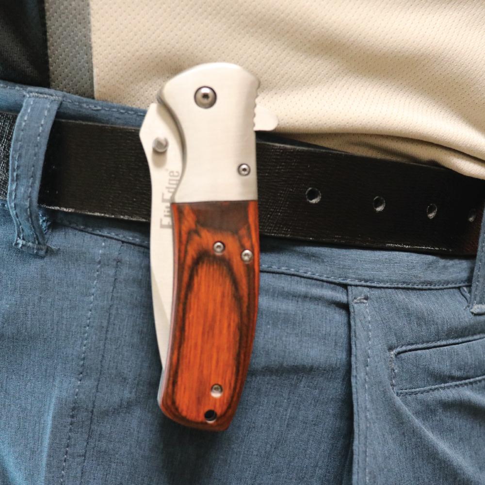 Woodgrain 8" Premium Knife Knife - Tophatter Daily Deals