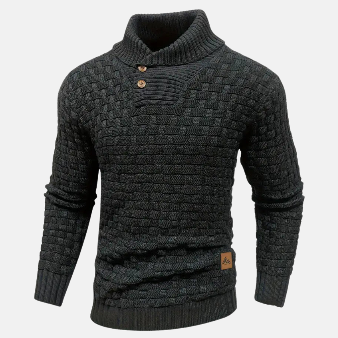 Soft Men's Knit Sweater - Shawl Collar, Knit, Casual Black - Tophatter Daily Deals