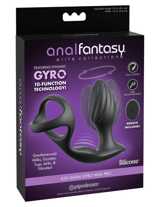 Anal Fantasy Elite Collection Ass-Gasm Gyro-Milk Pro (Black) – Prostate Massager > Anal Range > Prostate Plugs - Tophatter Daily Deals