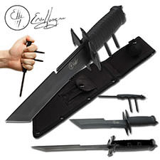 ERIC HASQUE Fixed Blade Knife With Kubotan and Throwing Spike Knife - TOPHATTER'S ARMORY DEALS Collectible Weapons - Tophatter Daily Deals