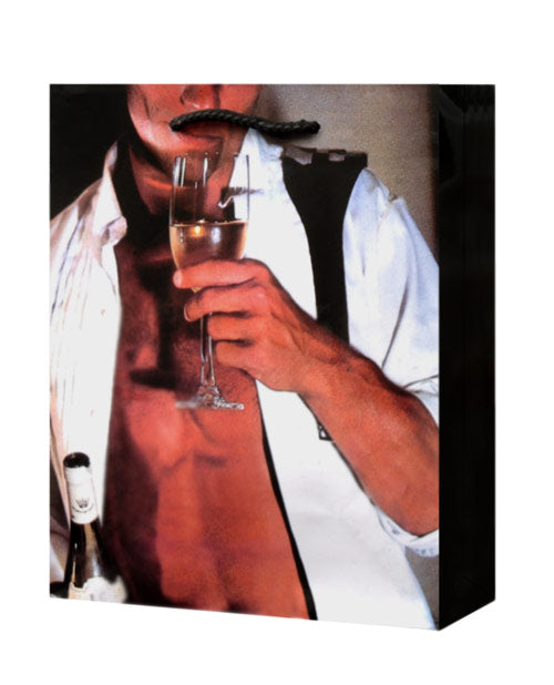 Man In Unbuttoned Tux Drinking Champagne Gift Bag Default Title Bachelorette & Party Supplies - Tophatter Daily Deals