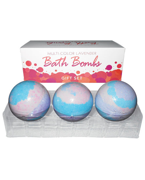 Multi Color Bath Bombs - Lavender Pack Of 3 Bath & Body - Tophatter Daily Deals