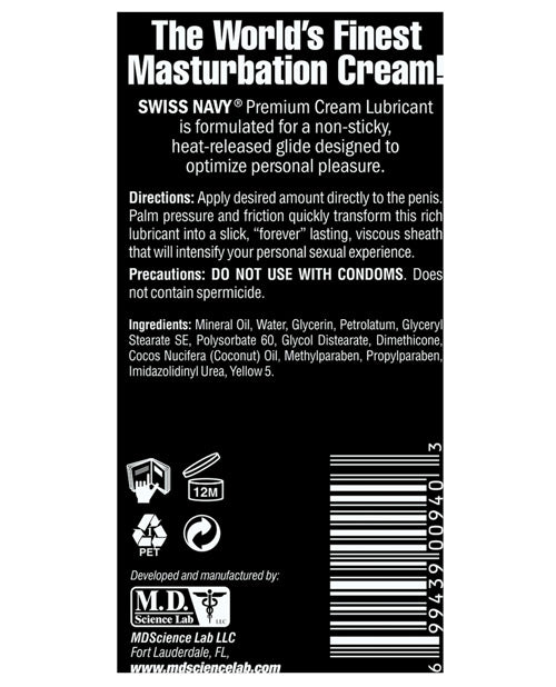 Swiss Navy Premium Masturbation Cream - 5 Oz Tube Lubes - Tophatter Daily Deals