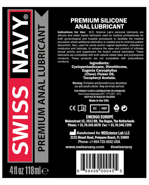 Swiss Navy Anal Lube - 4 Oz Lubes - Tophatter Daily Deals