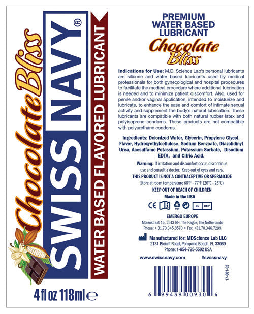 Swiss Navy Flavors - 4 Oz Chocolate Bliss Lubes - Tophatter Daily Deals