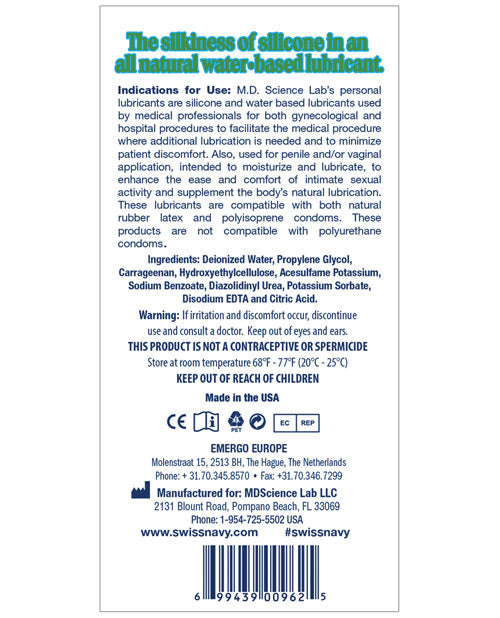 Swiss Navy All Natural Lubricant - 8 Oz Bottle Lubes - Tophatter Daily Deals