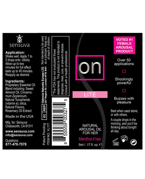 On Natural Arousal Oil For Her - Lite 5 Ml Bottle Sexual Enhancers - Tophatter Daily Deals