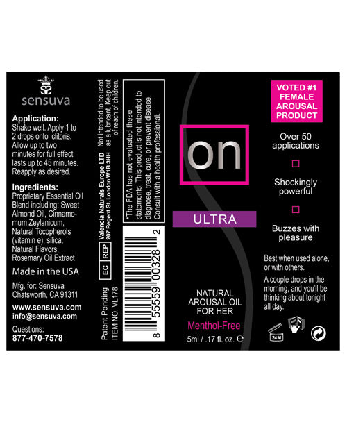 On Natural Arousal Oil For Her - Ultra 5 Ml Bottle Sexual Enhancers - Tophatter Daily Deals