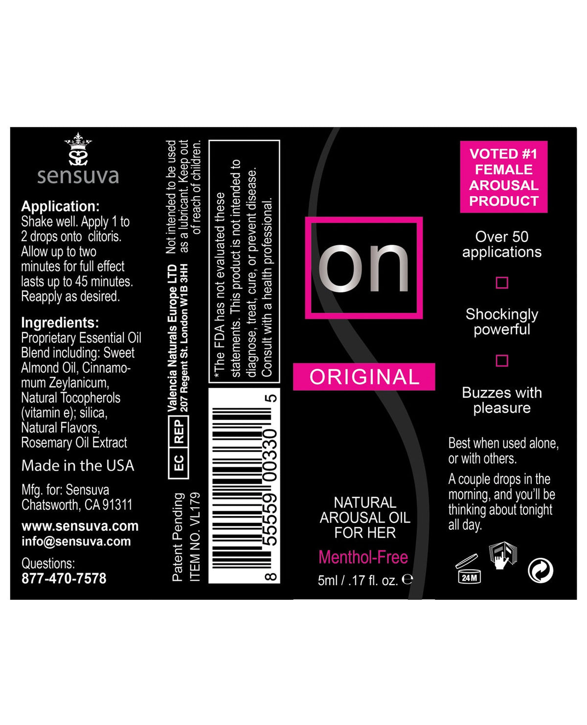 On Natural Arousal Oil For Her - Original 5 Ml Bottle Sexual Enhancers - Tophatter Daily Deals
