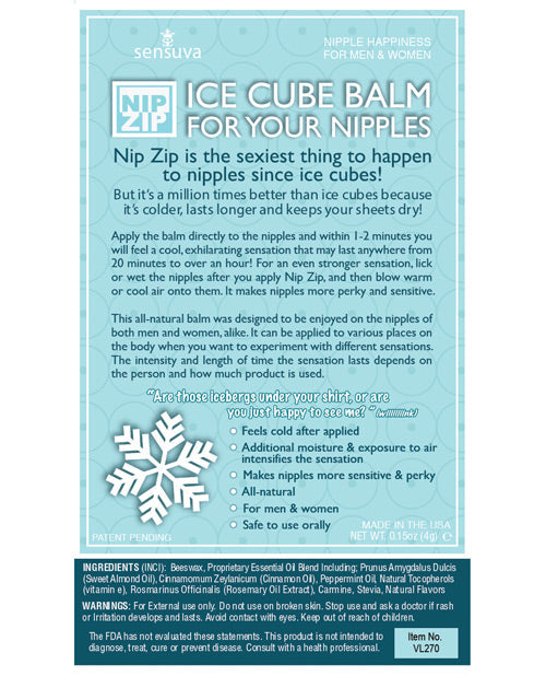 Sensuva Nip Zip Ice Cube Nip Balm - Strawberry Mint Body Fun - Tophatter Daily Deals
