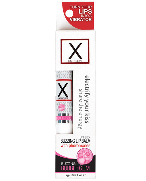X On The Lips Buzzing Lip Balm W-pheromones - Bubblegum Default Title Sexual Enhancers - Tophatter Daily Deals
