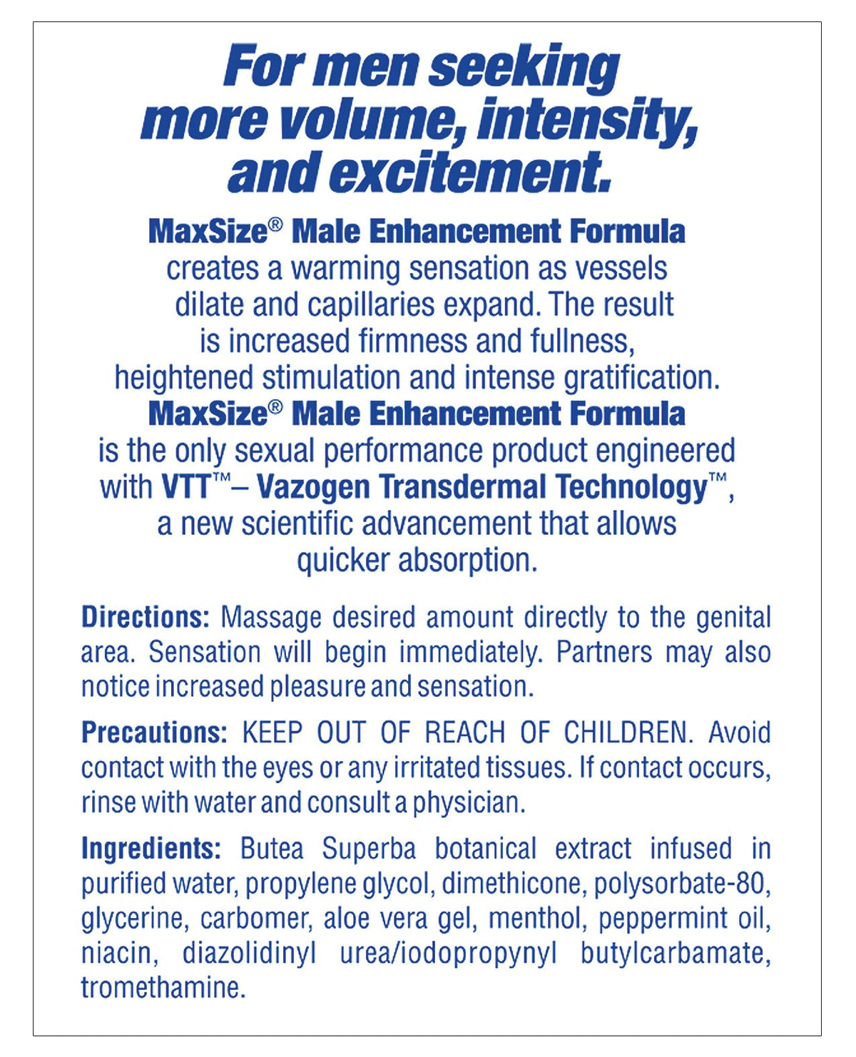 Max Size Male Enhancement Cream - Individual Foil Packet Sexual Enhancers - Tophatter Daily Deals