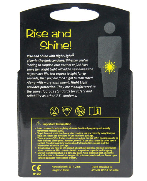 Night Light Glow In The Dark Condom - Box Of 3 Condoms - Tophatter Daily Deals