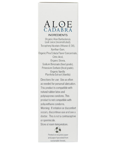 Aloe Cadabra Organic Lubricant - 2.5 Oz Bottle Pina Colada Lubes - Tophatter Daily Deals