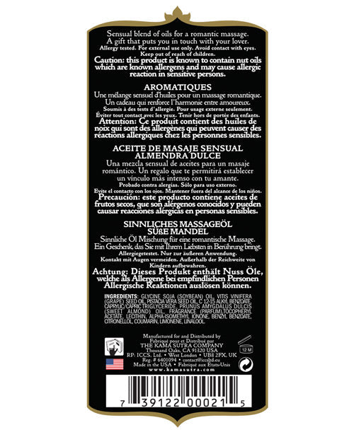 Kama Sutra Aromatic Oil - 8 Oz Sweet Almond Massage Oils, Lotions, Creams And Gels - Tophatter Daily Deals