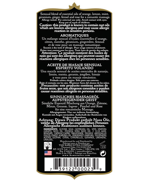 Kama Sutra Aromatic Oil - 8 Oz Soaring Spirit Massage Oils, Lotions, Creams And Gels - Tophatter Daily Deals