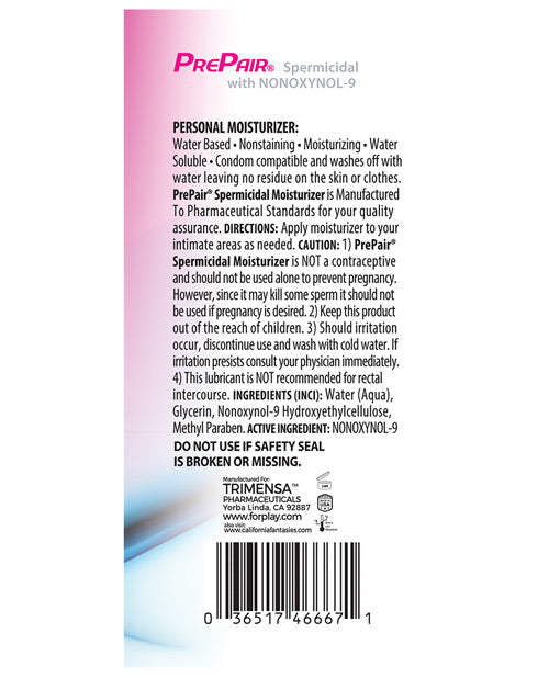 Prepair Spermicidal Lubricant - 4.5 Oz Bottle Lubes - Tophatter Daily Deals