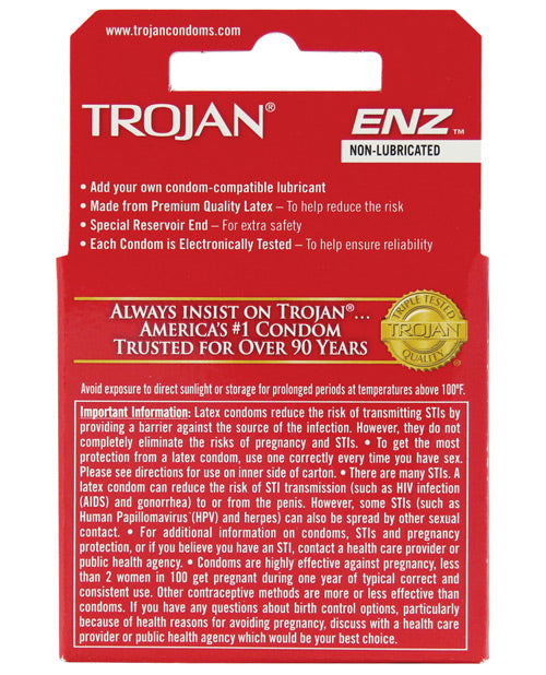 Trojan Enz Non-lubricated - Box Of 3 Condoms - Tophatter Daily Deals