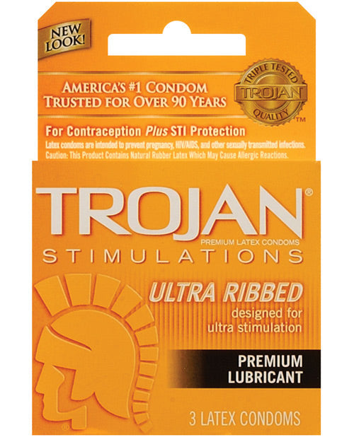 Trojan Ribbed Condoms - Box Of 3 – Tophatter's Inc.