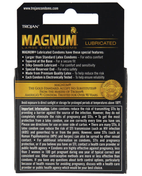 Trojan Magnum Condoms - Box Of 3 Condoms - Tophatter Daily Deals