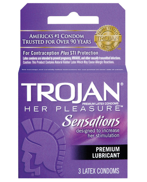 Trojan Her Pleasure Condoms - Box Of 3 Default Title Condoms - Tophatter Daily Deals
