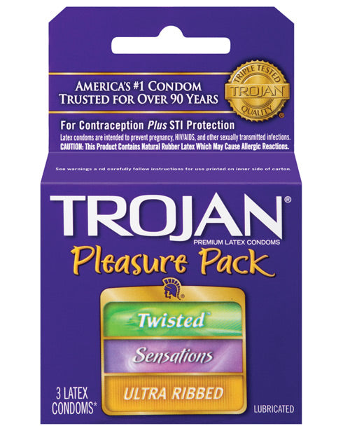 Trojan Pleasure Pack Condoms - Box Of 3 Default Title Condoms - Tophatter Daily Deals