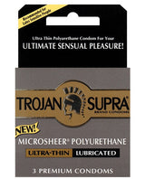 Trojan Supra Ultra-thin Polyurethane Condoms - Box Of 3 Default Title Condoms - Tophatter Daily Deals