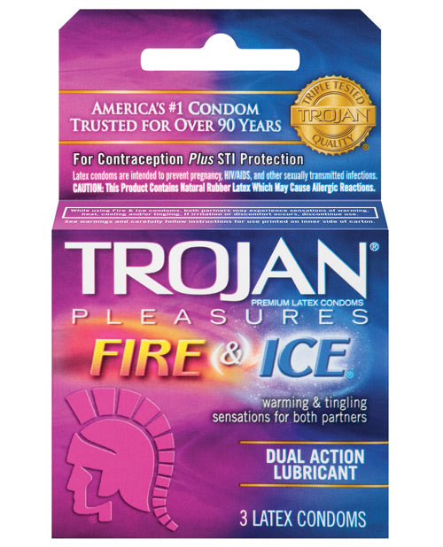 Trojan Fire & Ice Condoms - Box Of 3 Default Title Condoms - Tophatter Daily Deals