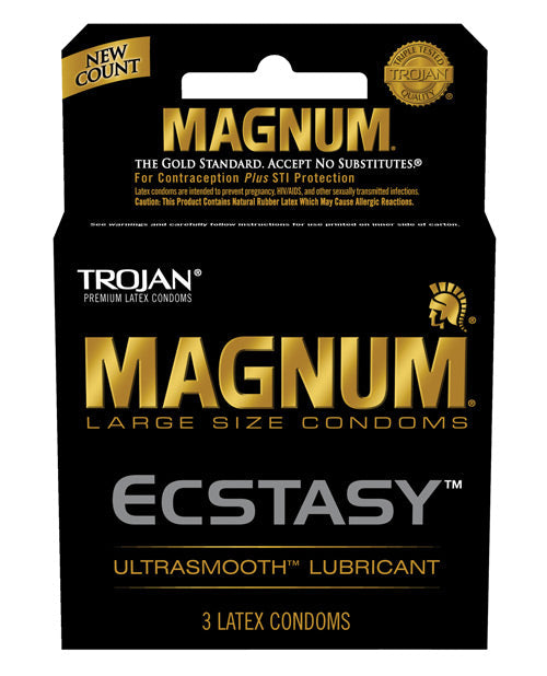 Trojan Magnum Ecstasy Condoms - Box Of 3 Default Title Condoms - Tophatter Daily Deals