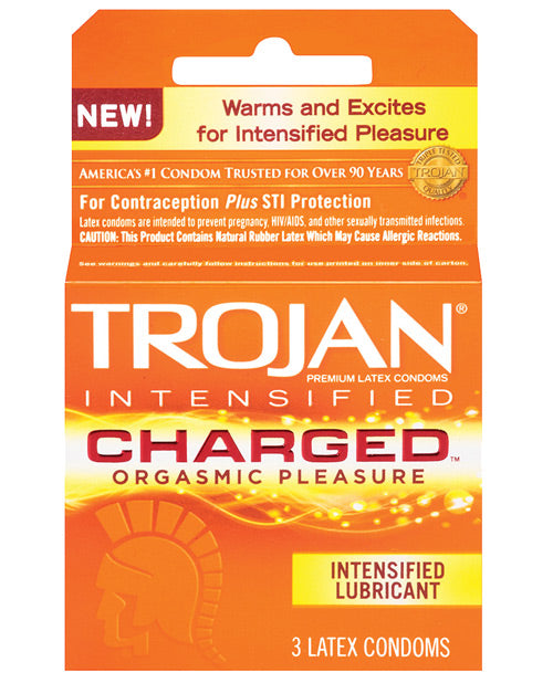 Trojan Intensified Charged Condoms - Box Of 3 Default Title Condoms - Tophatter Daily Deals