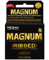 Trojan Magnum Ribbed Condoms - Box Of 3 Default Title Condoms - Tophatter Daily Deals