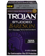 Trojan Studded Bareskin Condoms - Box Of 10 Default Title Condoms - Tophatter Daily Deals