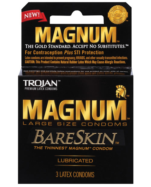 Trojan Magnum Bareskin Condoms - Pack Of 3 Default Title Condoms - Tophatter Daily Deals