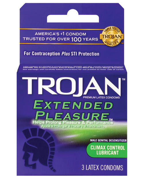 Trojan Extended Pleasure Condom - Box Of 3 Default Title Condoms - Tophatter Daily Deals