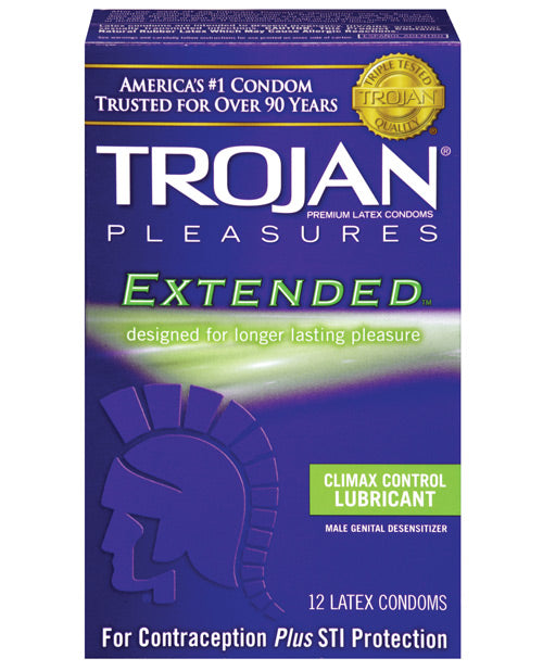 Trojan Extended Pleasure Condoms - Box Of 12 Default Title Condoms - Tophatter Daily Deals