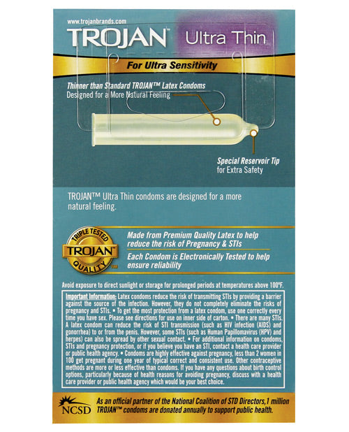 Trojan Ultra Thin Condoms - Box Of 12 Condoms - Tophatter Daily Deals