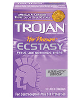 Trojan Her Pleasure Ecstasy Condoms - Box Of 10 Default Title Condoms - Tophatter Daily Deals