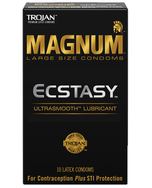 Trojan Magnum Ecstasy Condoms - Box Of 10 Default Title Condoms - Tophatter Daily Deals