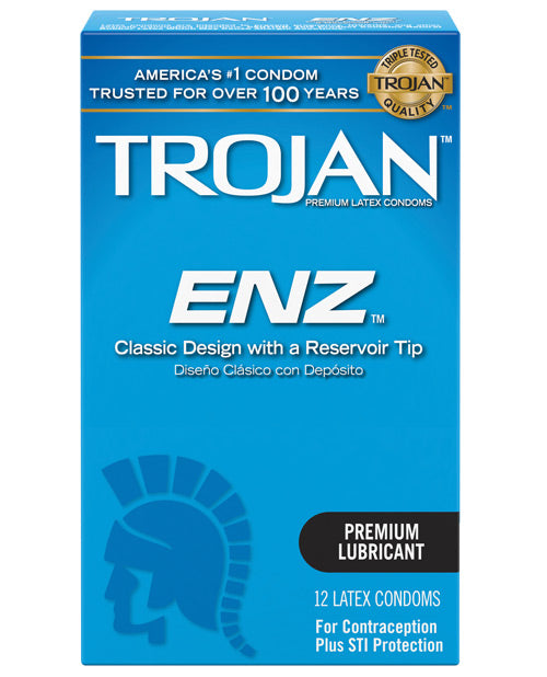 Trojan Enz Lubricated Condoms - Box Of 12 Default Title Condoms - Tophatter Daily Deals