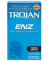 Trojan Enz Lubricated Condoms - Box Of 12 Default Title Condoms - Tophatter Daily Deals