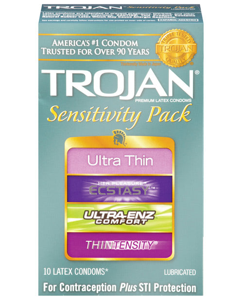 Trojan Sensitivity Pack Condoms - Box Of 10 Default Title Condoms - Tophatter Daily Deals