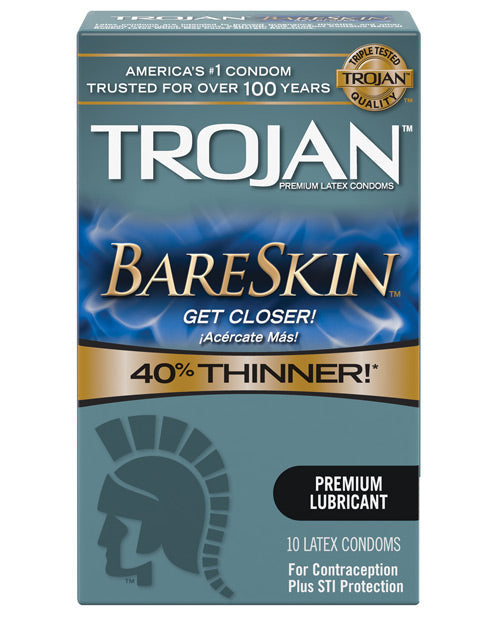 Trojan Bare Skin Condoms - Box Of 10 Default Title Condoms - Tophatter Daily Deals