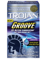 Trojan Groove Lubricated Condoms - Box Of 10 Default Title Condoms - Tophatter Daily Deals