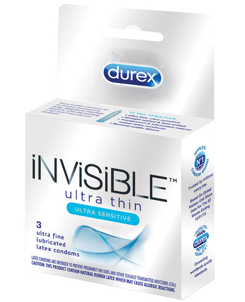 Durex Invisible Ulta Thin Condom - Box Of 3 Default Title Condoms - Tophatter Daily Deals