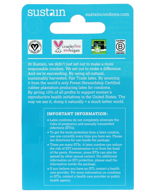 Sustain Condoms Ultra Thin - Pack Of 3 Condoms - Tophatter Daily Deals