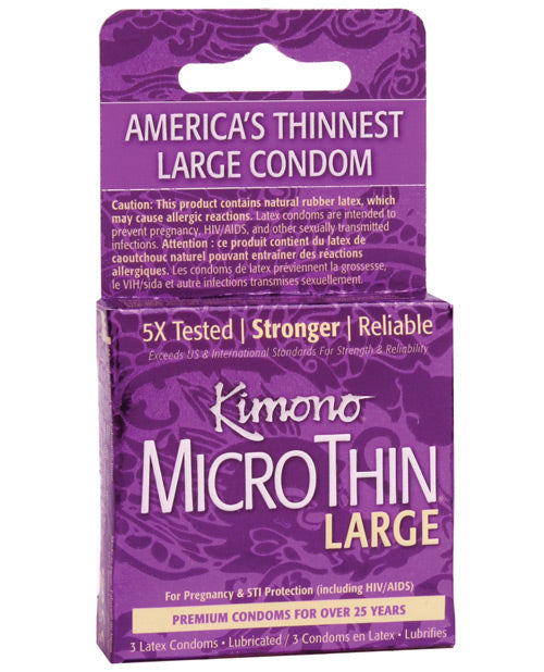 Kimono Micro Thin Large Condom - Box Of 3 Default Title Condoms - Tophatter Daily Deals