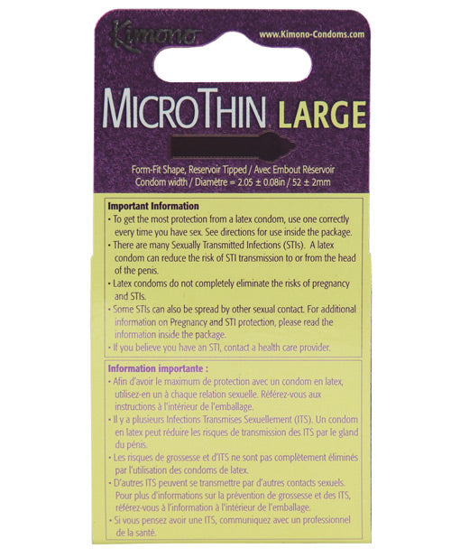 Kimono Micro Thin Large Condom - Box Of 3 Condoms - Tophatter Daily Deals