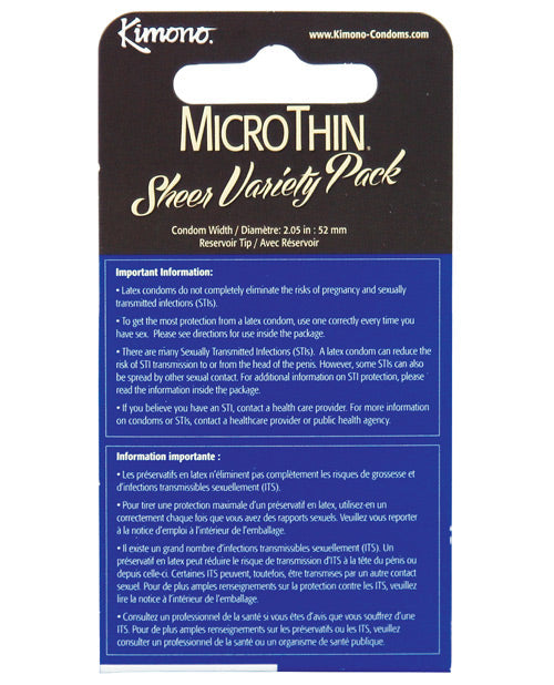 Kimono Micro Thin Variety Pack - Box Of 3 Condoms - Tophatter Daily Deals
